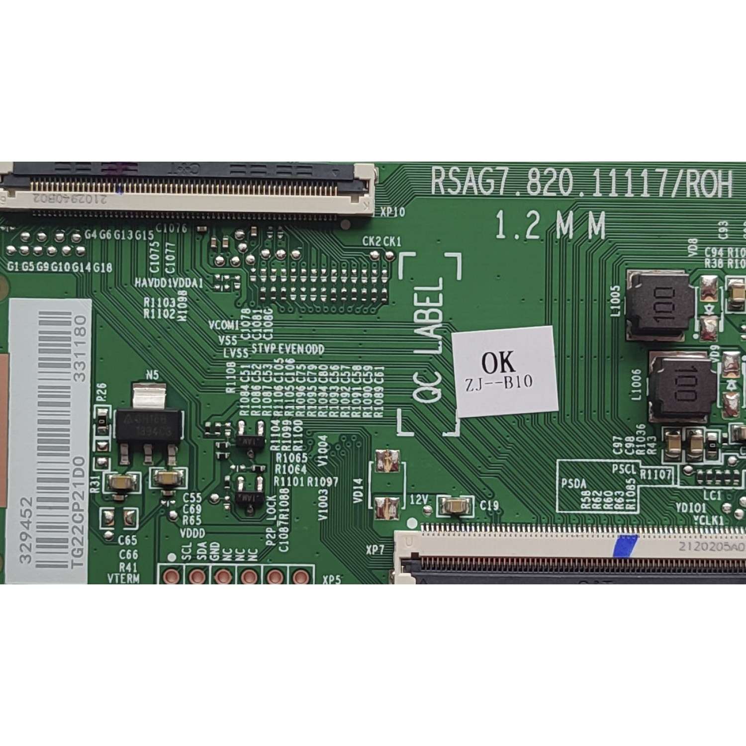 T-CON PARA TV HISENSE / NUMERO DE PARTE 329452 / RSAG7.820.11117/ROH / 33118 / PANEL'S HD650Y1U72-T0L2\SM\MCKD3A\ROH / HD650Y1U72-T0L2\S2\SM\ROH / DISPLAY HV650QUB-F70 / MODELO 65R6E4 65A53FUR - Imagen 2